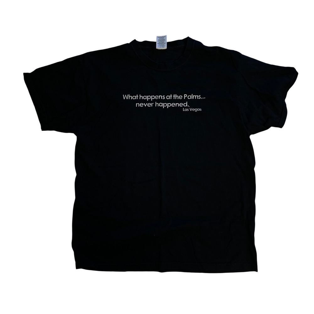 Jerzees Palms Las Vegas Graphic T-Shirt Mens XL Black Heavyweight Cotton Tee